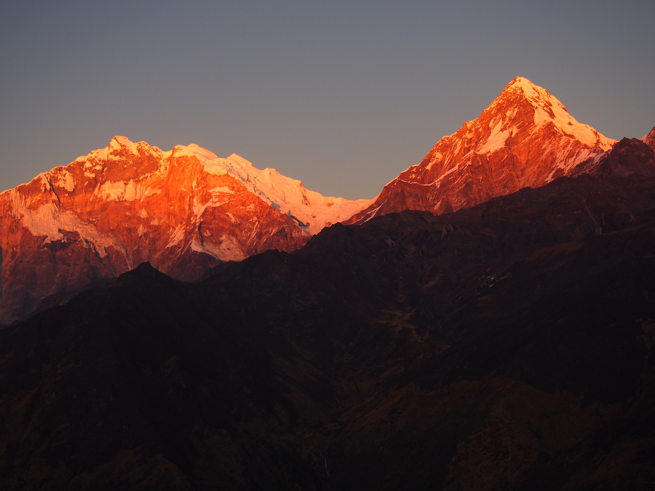 View of peaks Khopra ridge trekking 