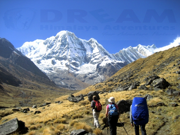 View of Annapurna peaks Annapurna Base Camp Trekking 