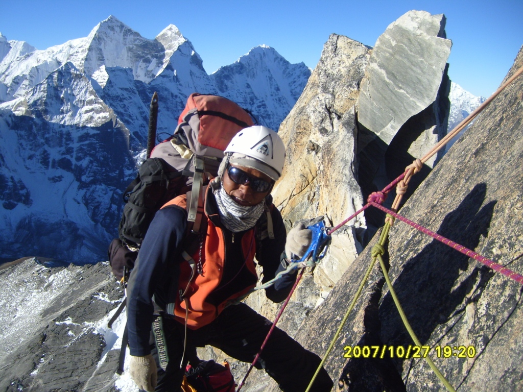 Rocky section just below Camp II on Mt. Amadablam Expedition