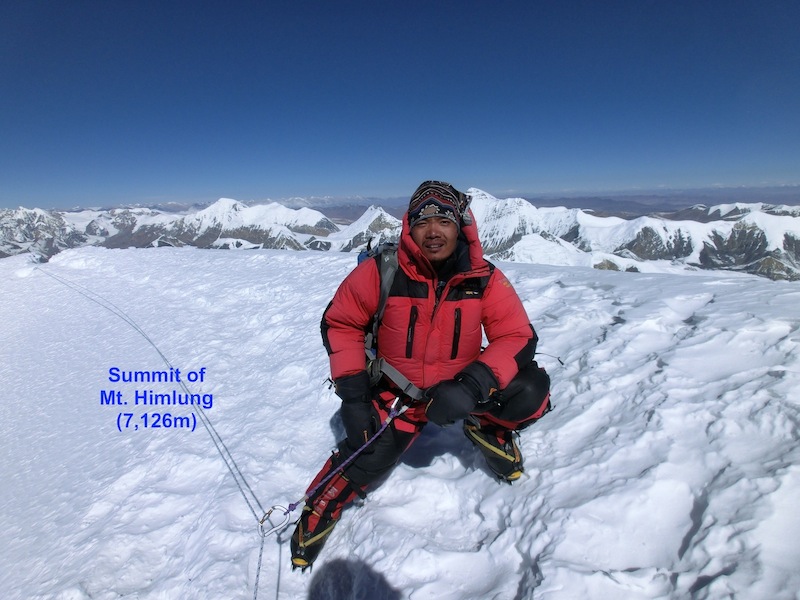 Ngima on Summit of Mt. Himlung 