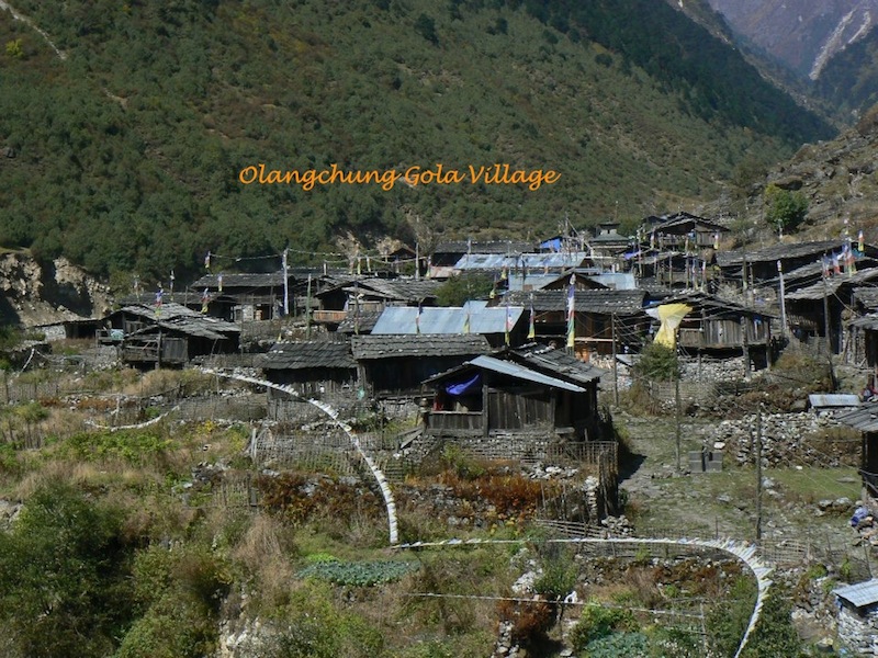 Olangchung Gola village in Kanchenjunga Trekking 
