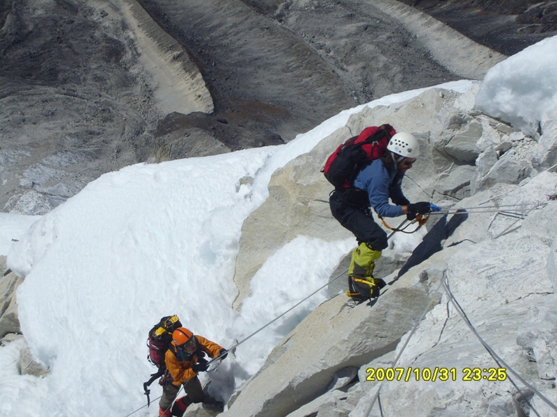  Climbing just below Camp II on Mt. Amadablam Expedition