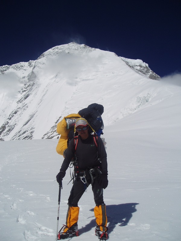 Sherpa carrying loads to the higher camps on Mt Dhaulagiri