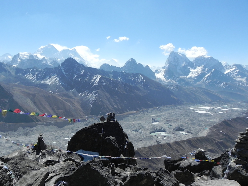 Mt Everest and Mt Makalu view from summit of Gokyo Ri 