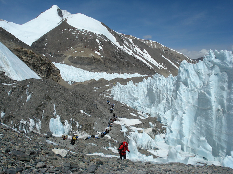 walking to Advance base camp North Mt Everest